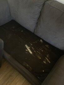 Found under couch cushions while checking if couch pulled out to a bed.