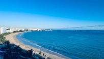Balcony view of the beach