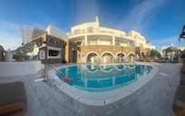 The pool area