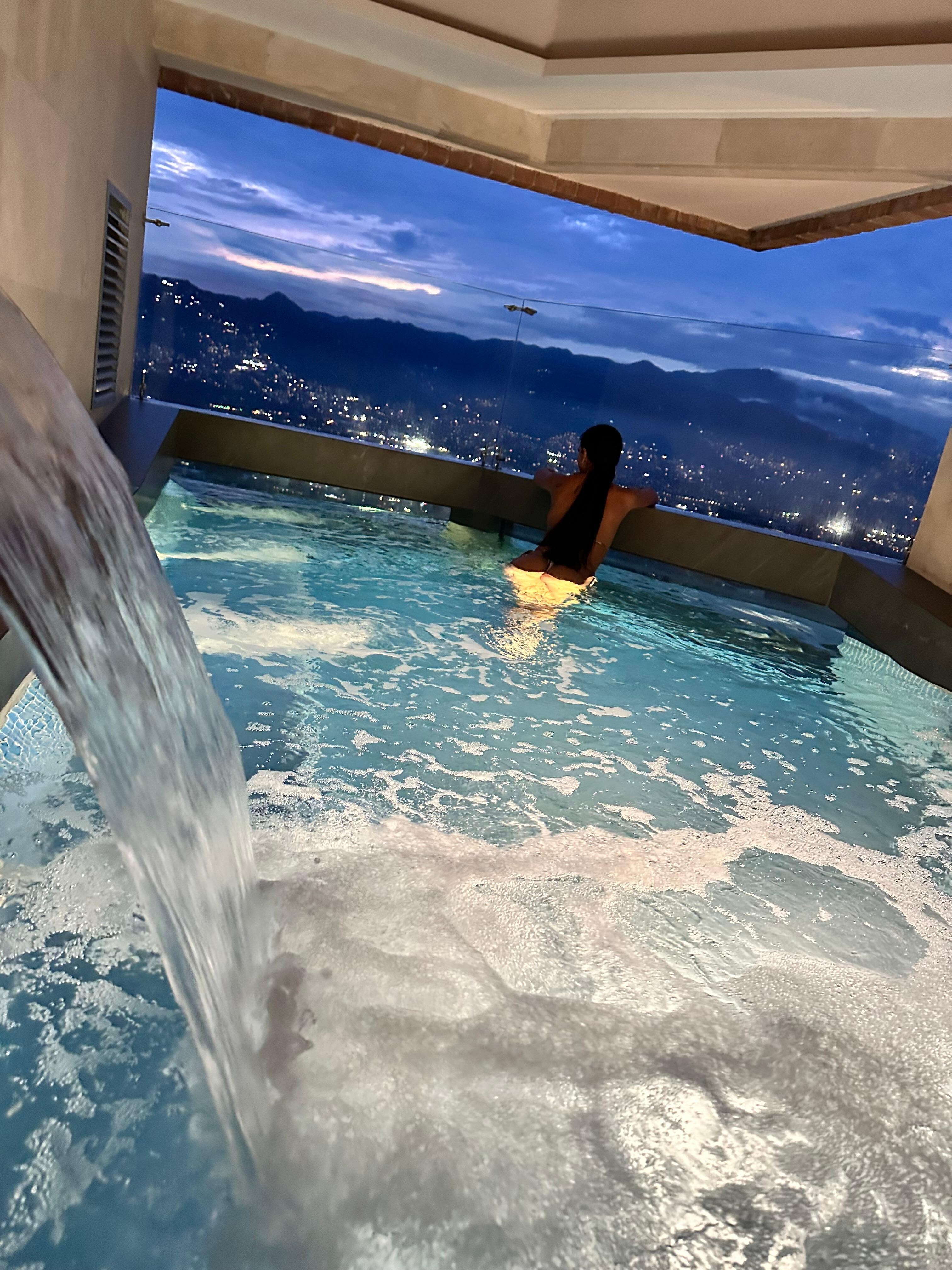 Watching the sunset in the jacuzzi was incredible.
