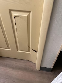 Hole by bathroom sink