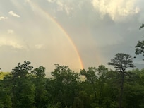 Rainbow over the cabin