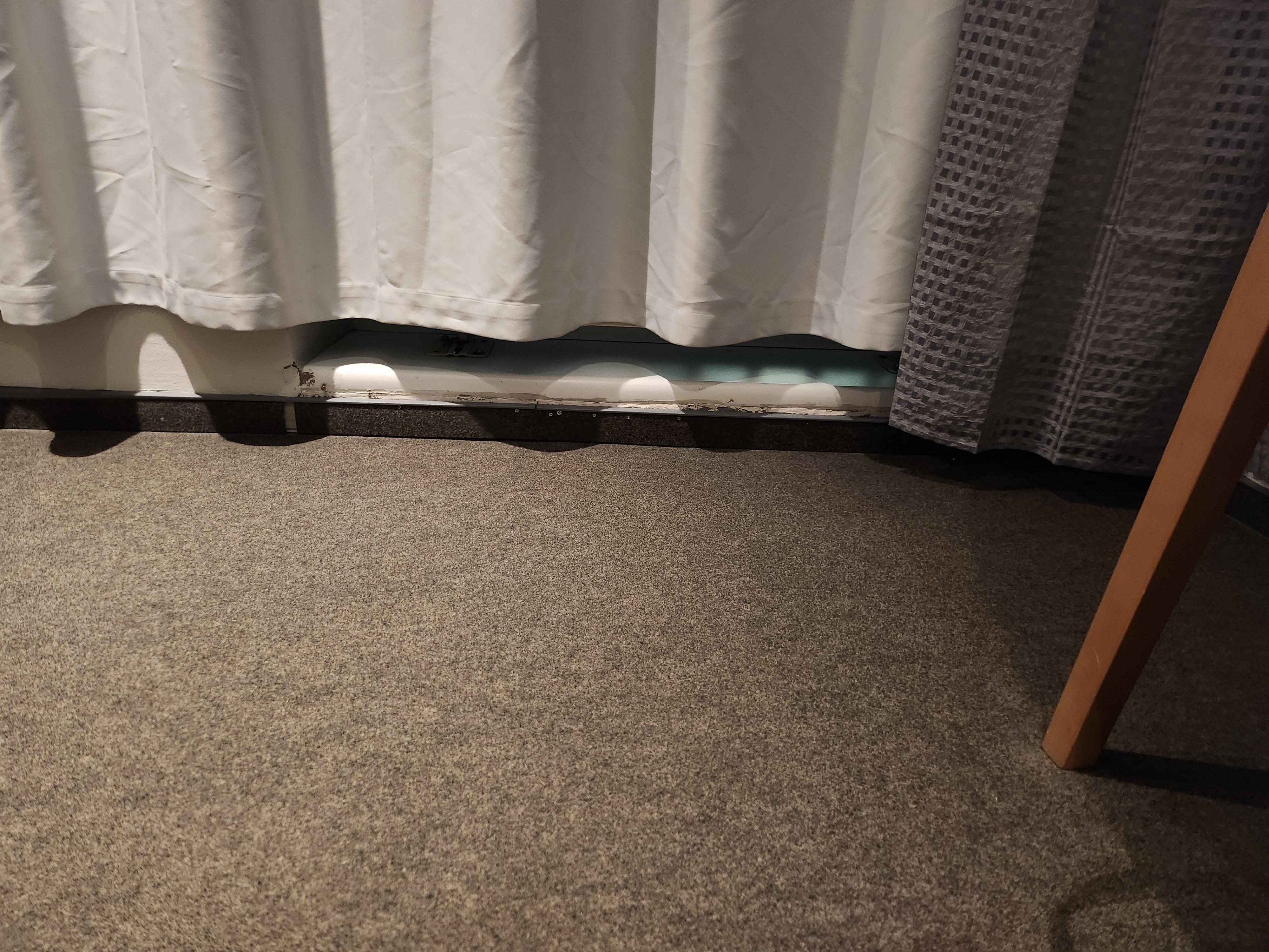 Poorly fitted curtains.