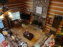 Looking down from top floor landing