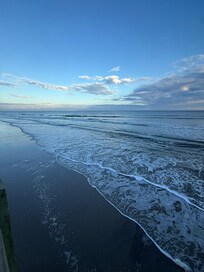The water just outside the hotel