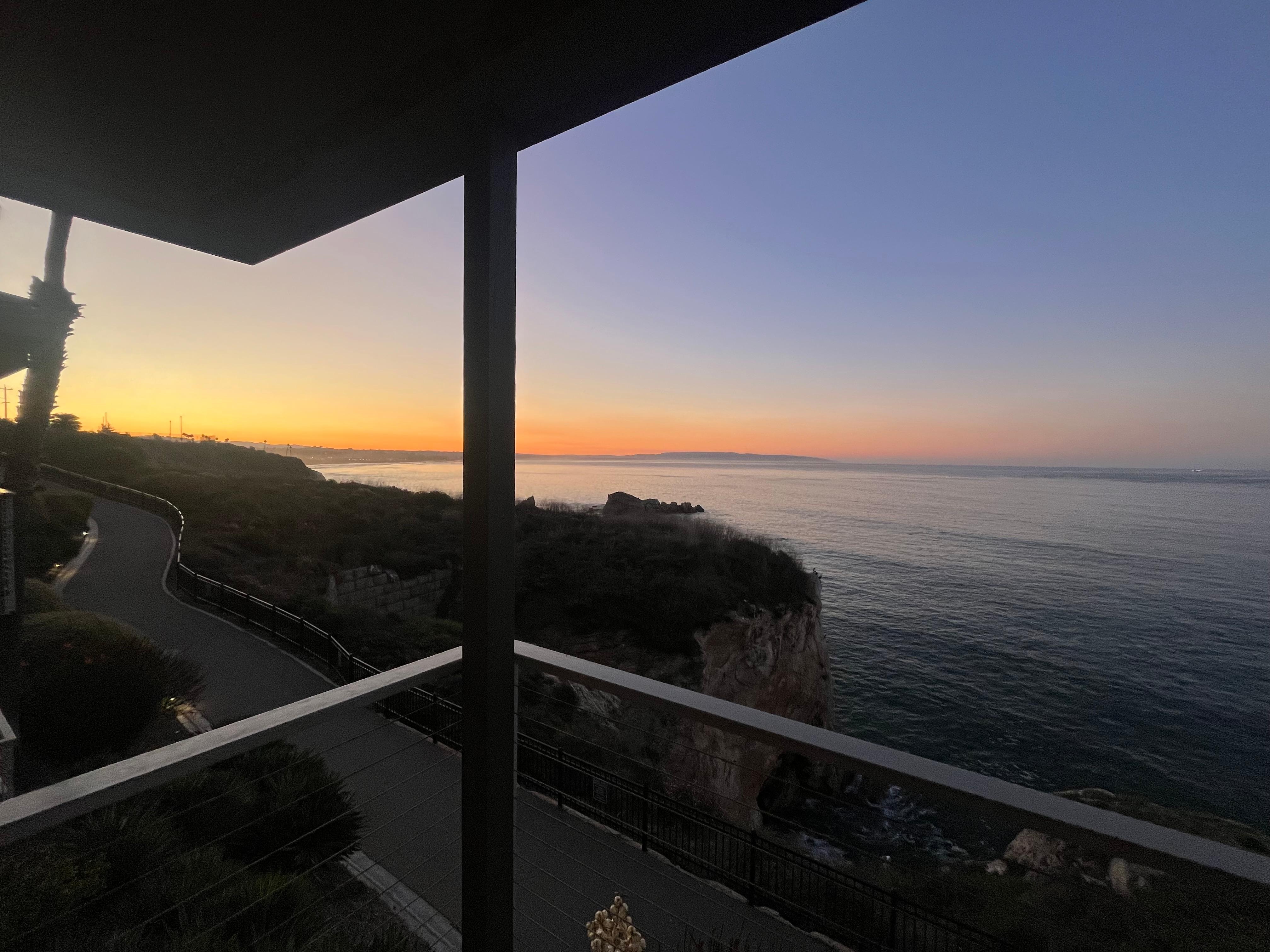 Outside on our balcony. 