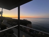 Outside on our balcony.