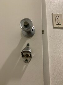 Handy bathroom mounted bottle opener. Lol