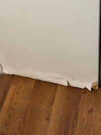 Rotten wood bathroom door