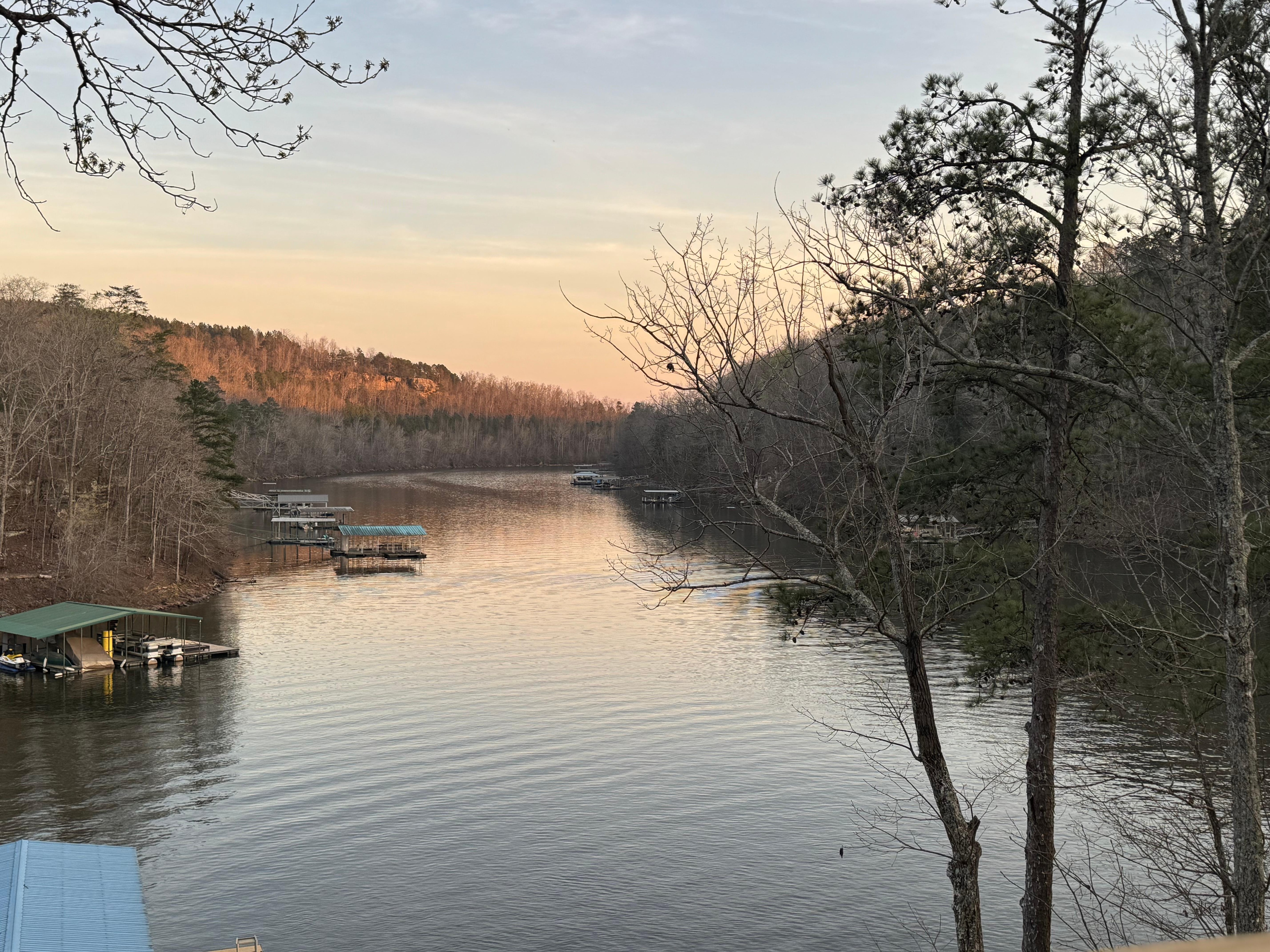 The sunrise view from the porch