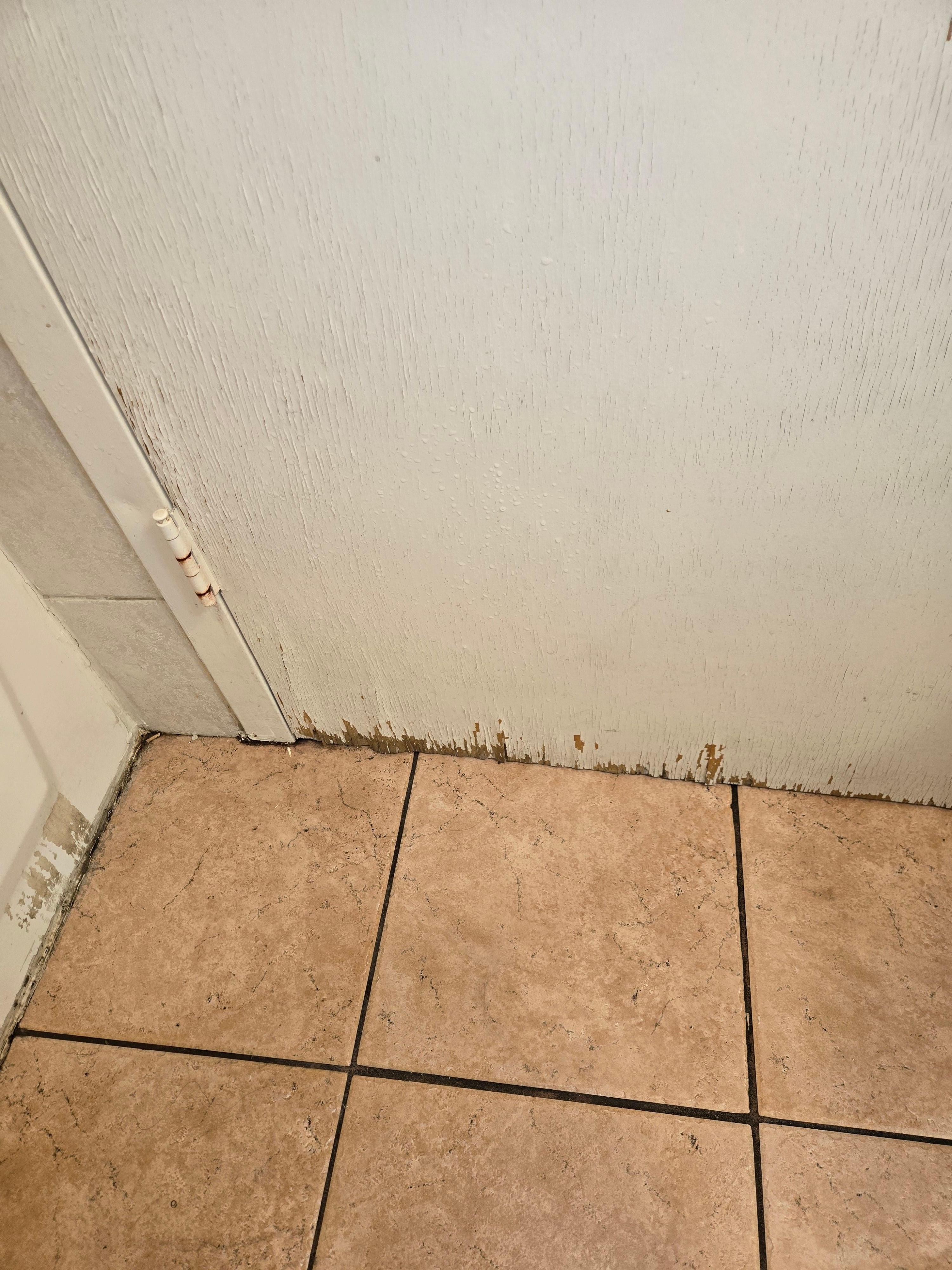 Cracked door in the bathroom 