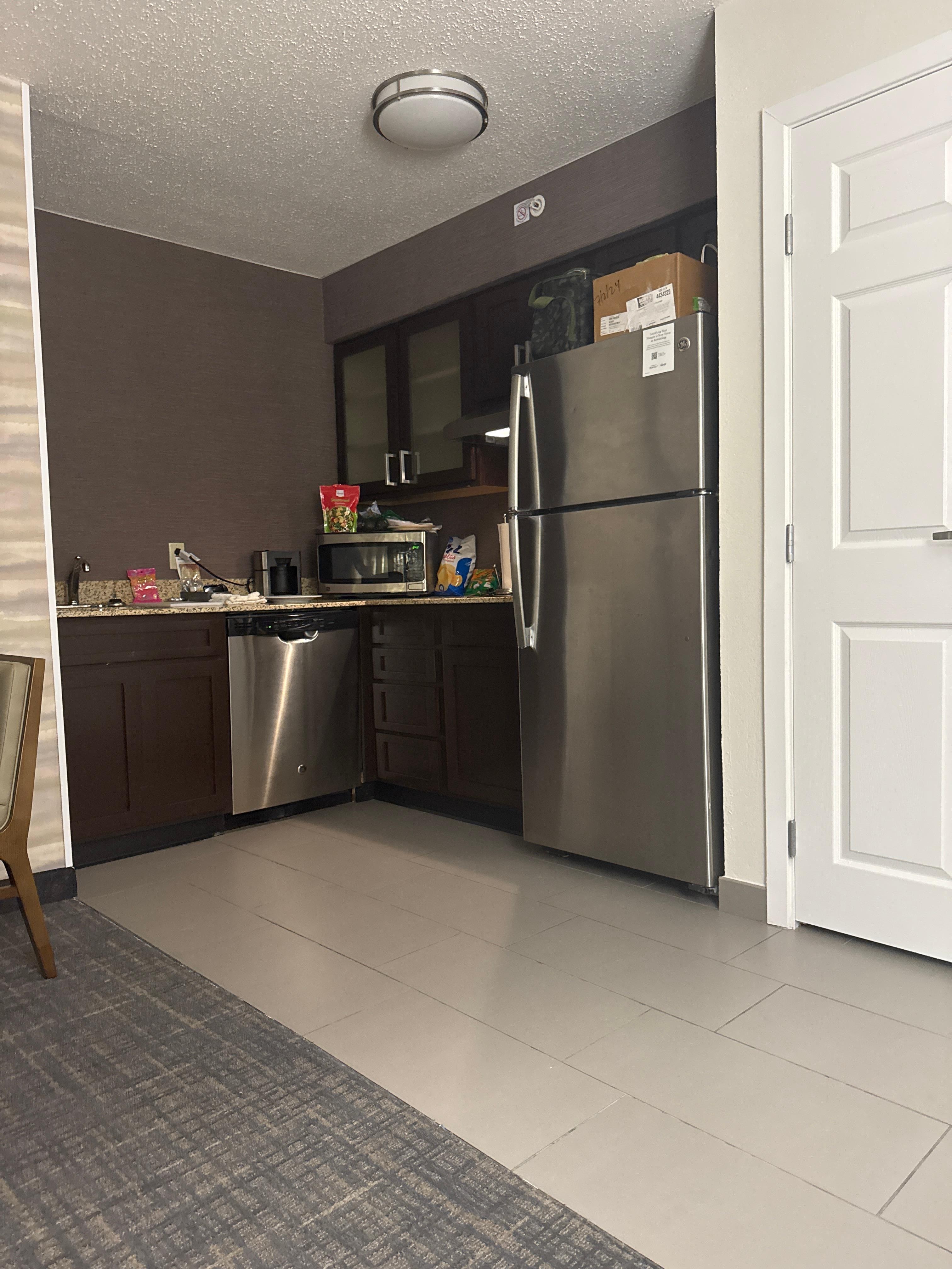 Spacious kitchenette area
