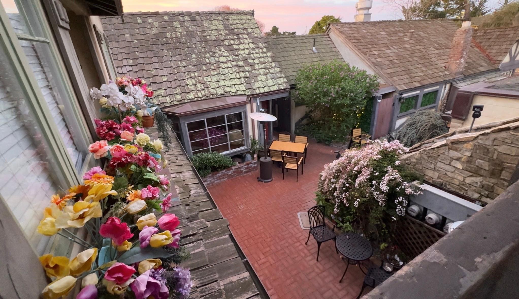 Early morning sunrise and view of the alley