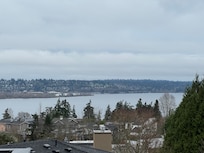 View of the lake from the rooftop balcony.