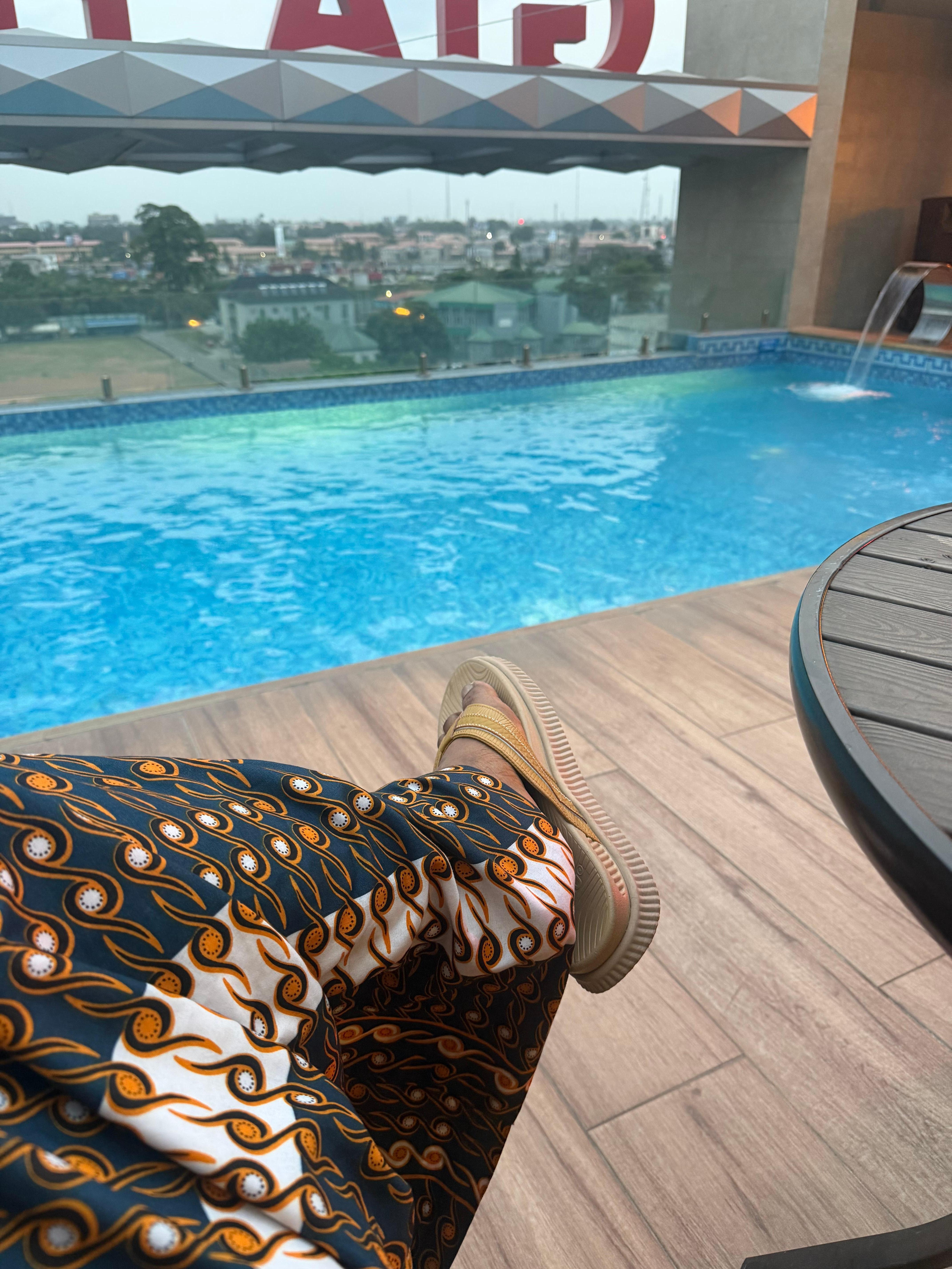 By the swimming pool