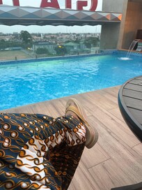 By the swimming pool