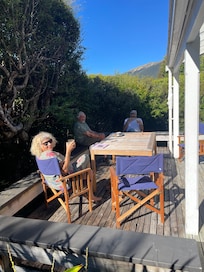 We were here for the Classic Boat show. Friends called in and the deck was perfect for a g and t!