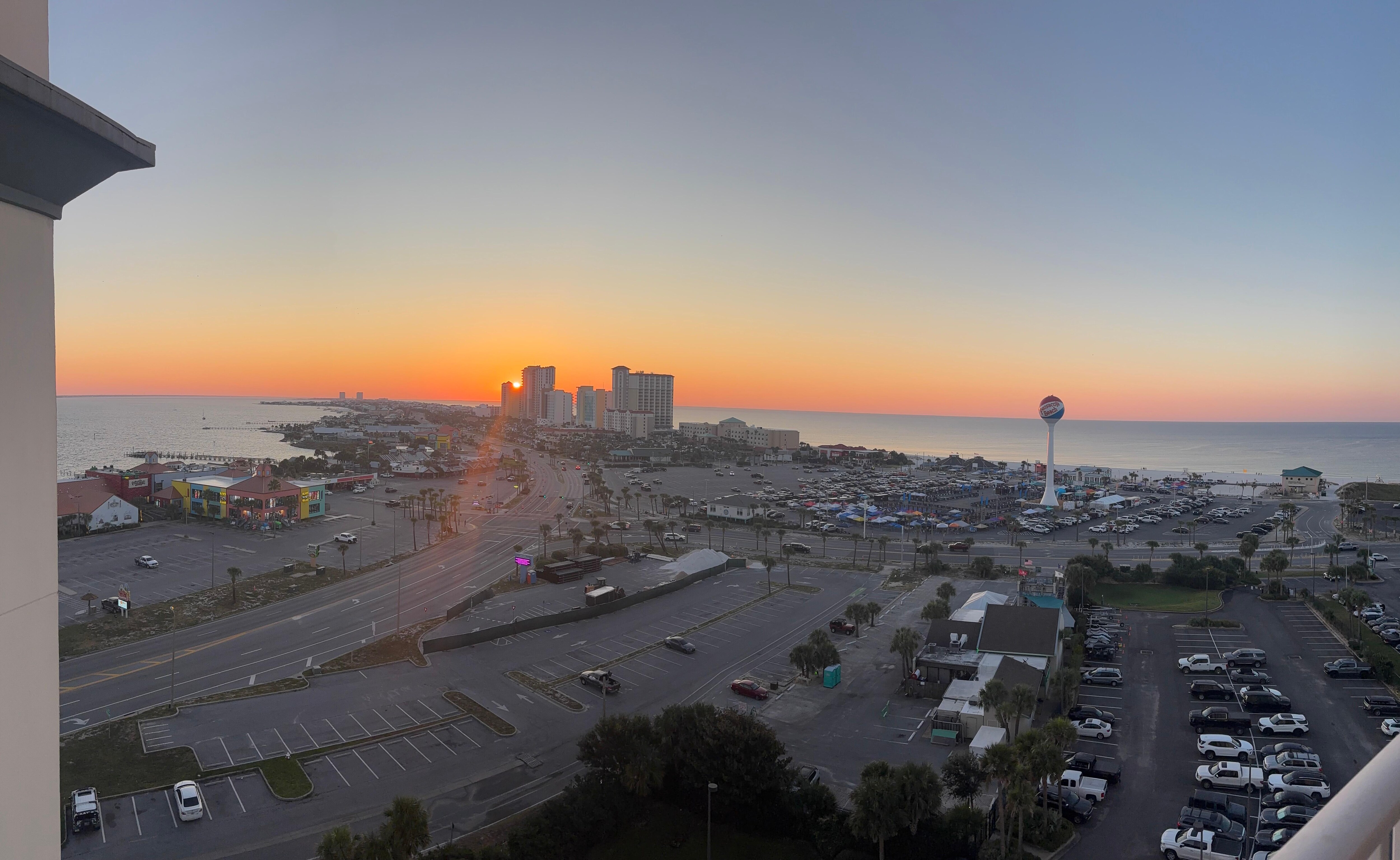 The sunrise from the front 