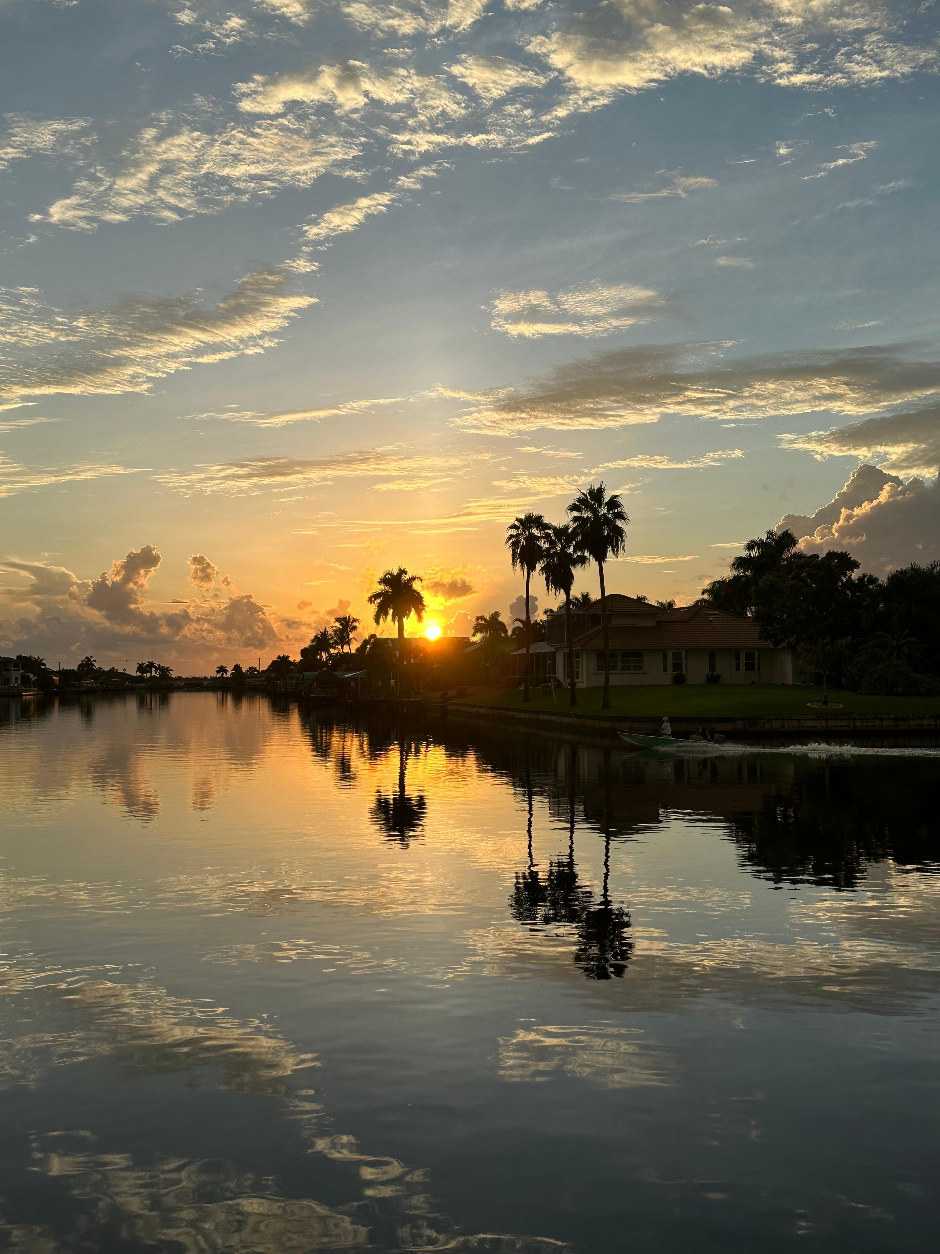 Beautiful sunset from the back dock.
