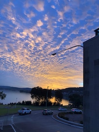 Sunset over the bay.