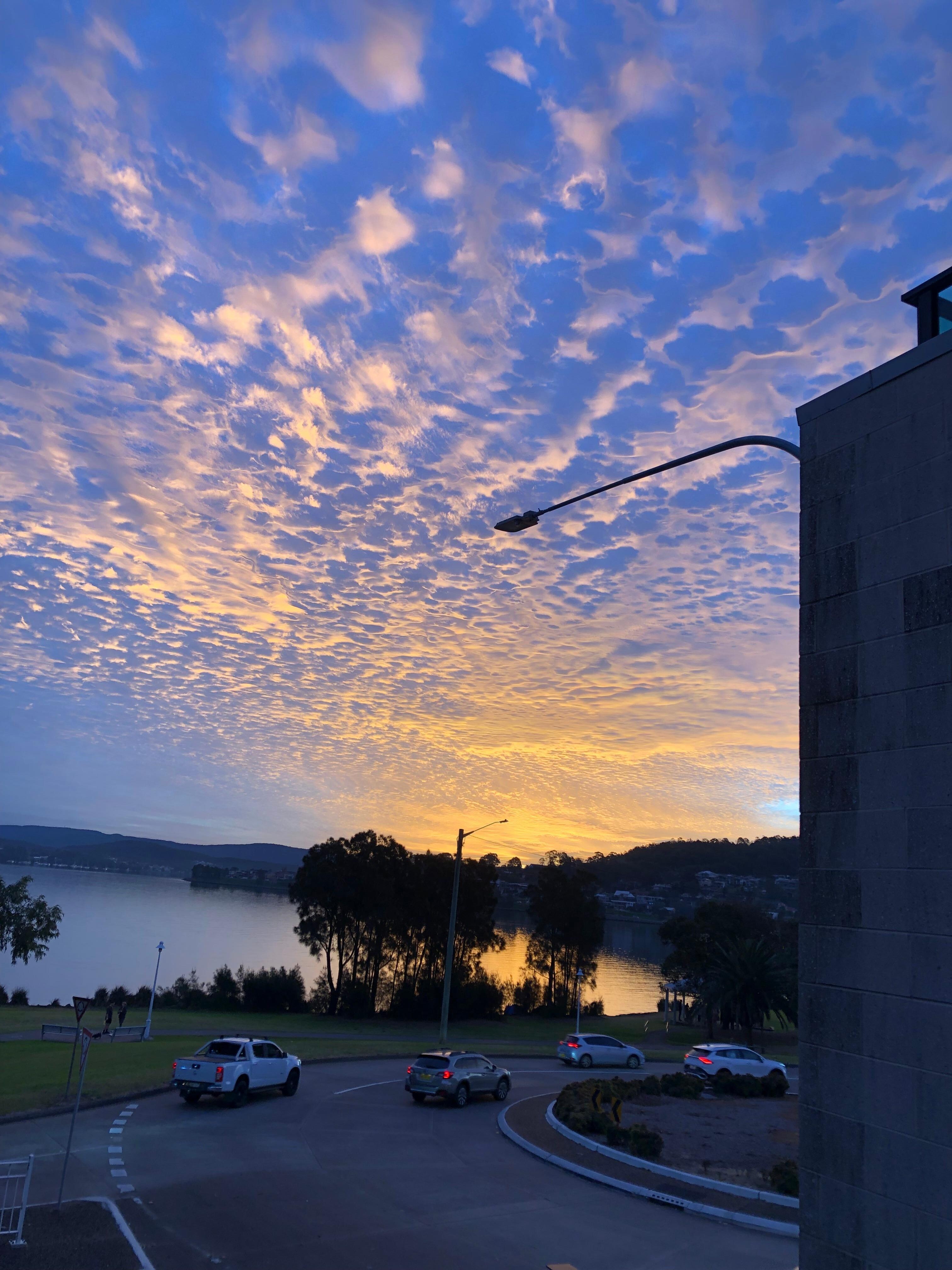 Sunset over the bay. 