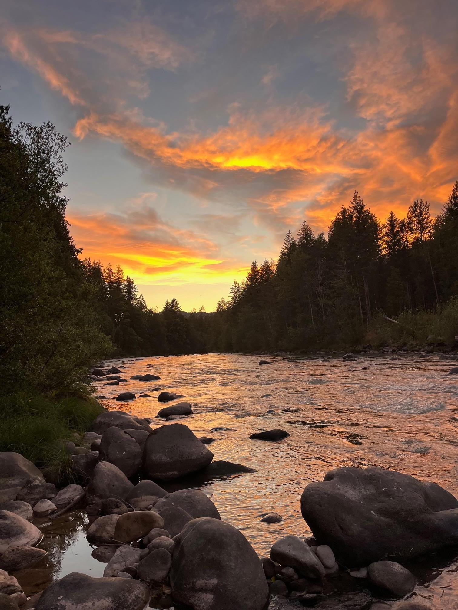 Sandy River at sunset. 