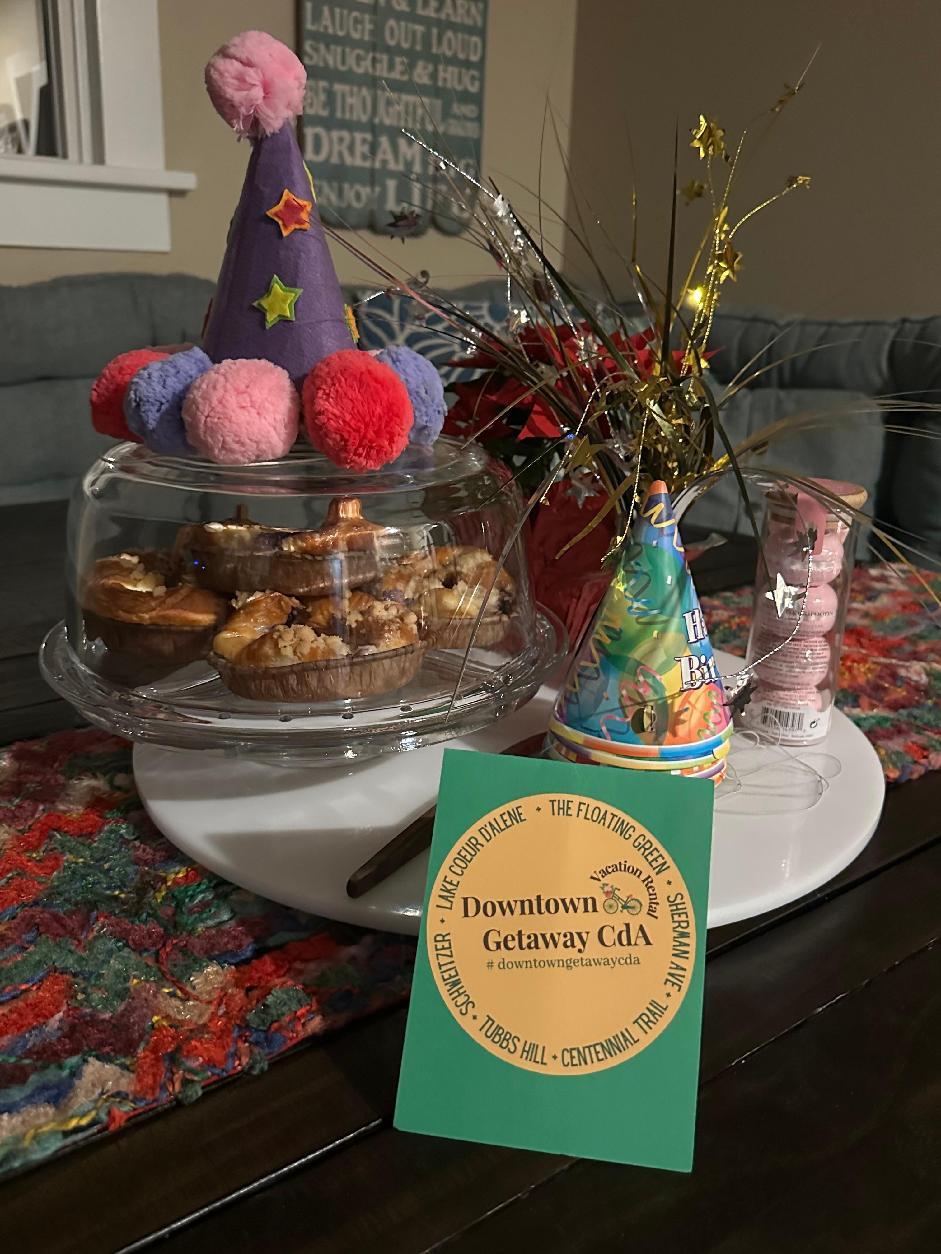 A sweet welcome treat in celebration of my birthday! So appreciated!