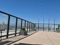 Beautiful views from the rooftop of Vegas and the mountains beyond.