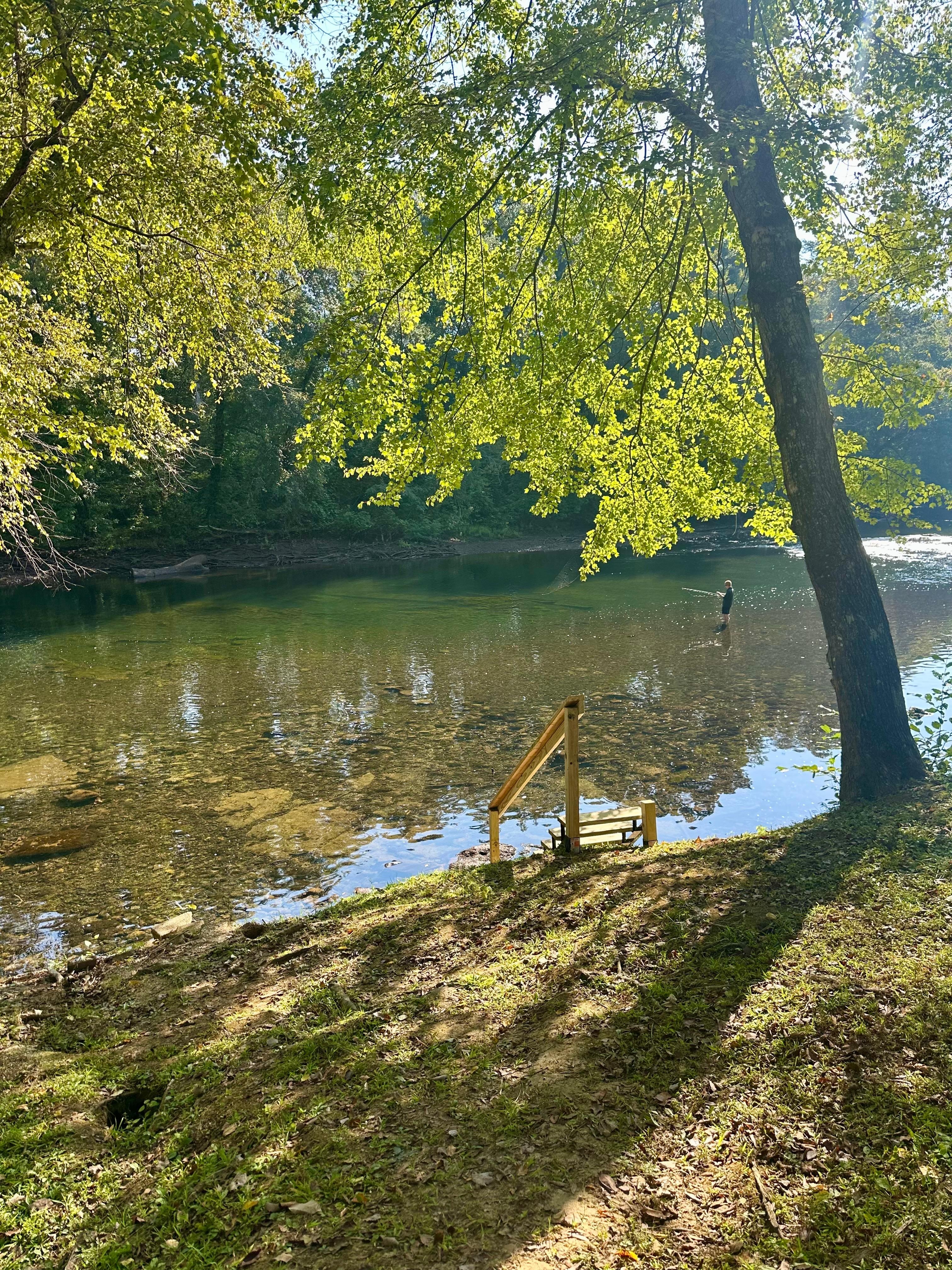 Highly recommended coffee by the river at sunrise. 