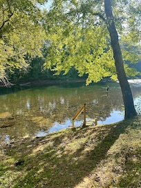 Highly recommended coffee by the river at sunrise.