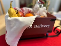 There were even Christmas decorations in the kitchen (full of fruit before we ate some, along with a coffee cake, and drinks in the frig)