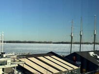 The view of Lake Ontario from our room!