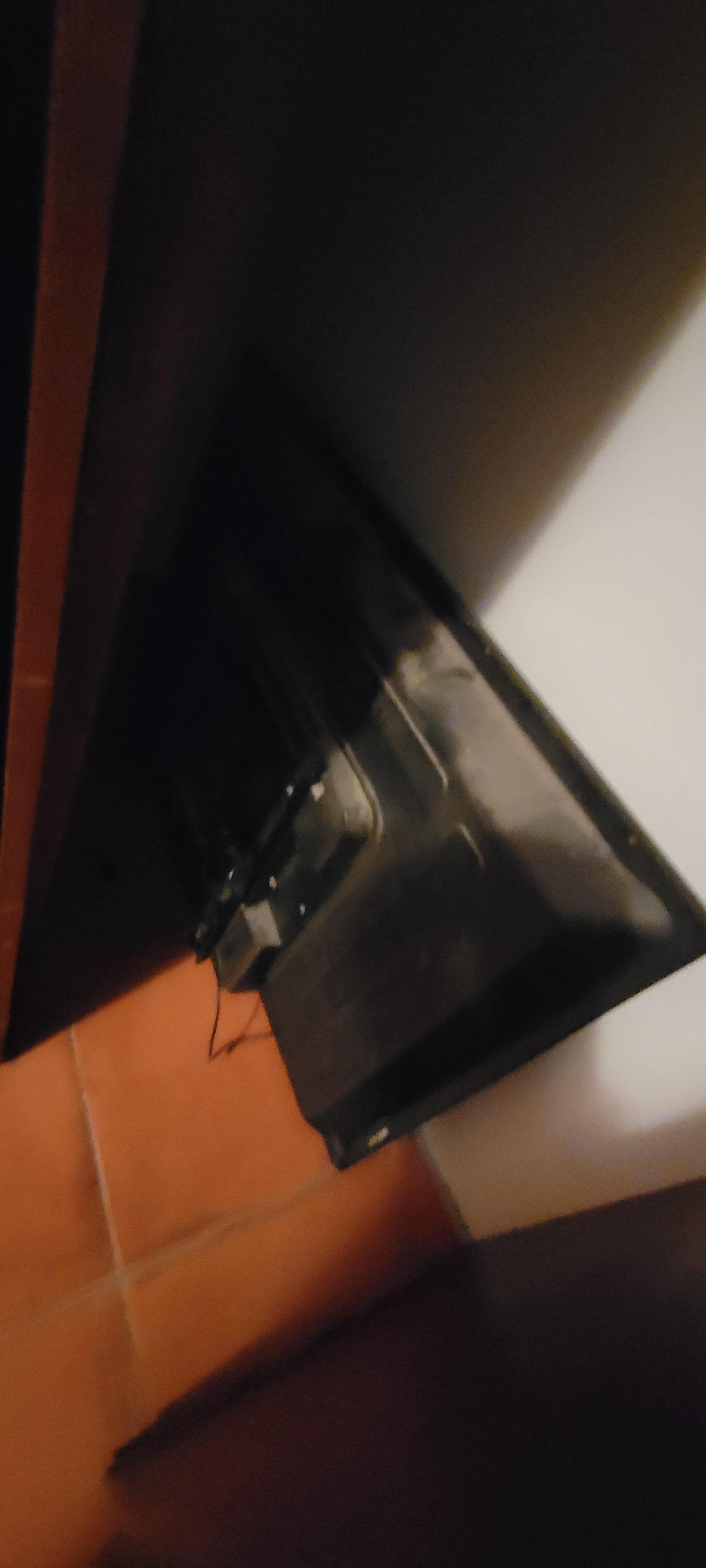Broken filthy tv in closet