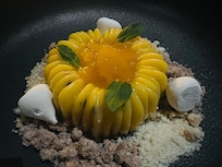 Passion fruit panna cotta (vegan)