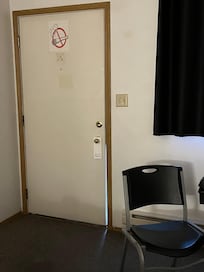 Door was bent so we had a nice cool breeze all night