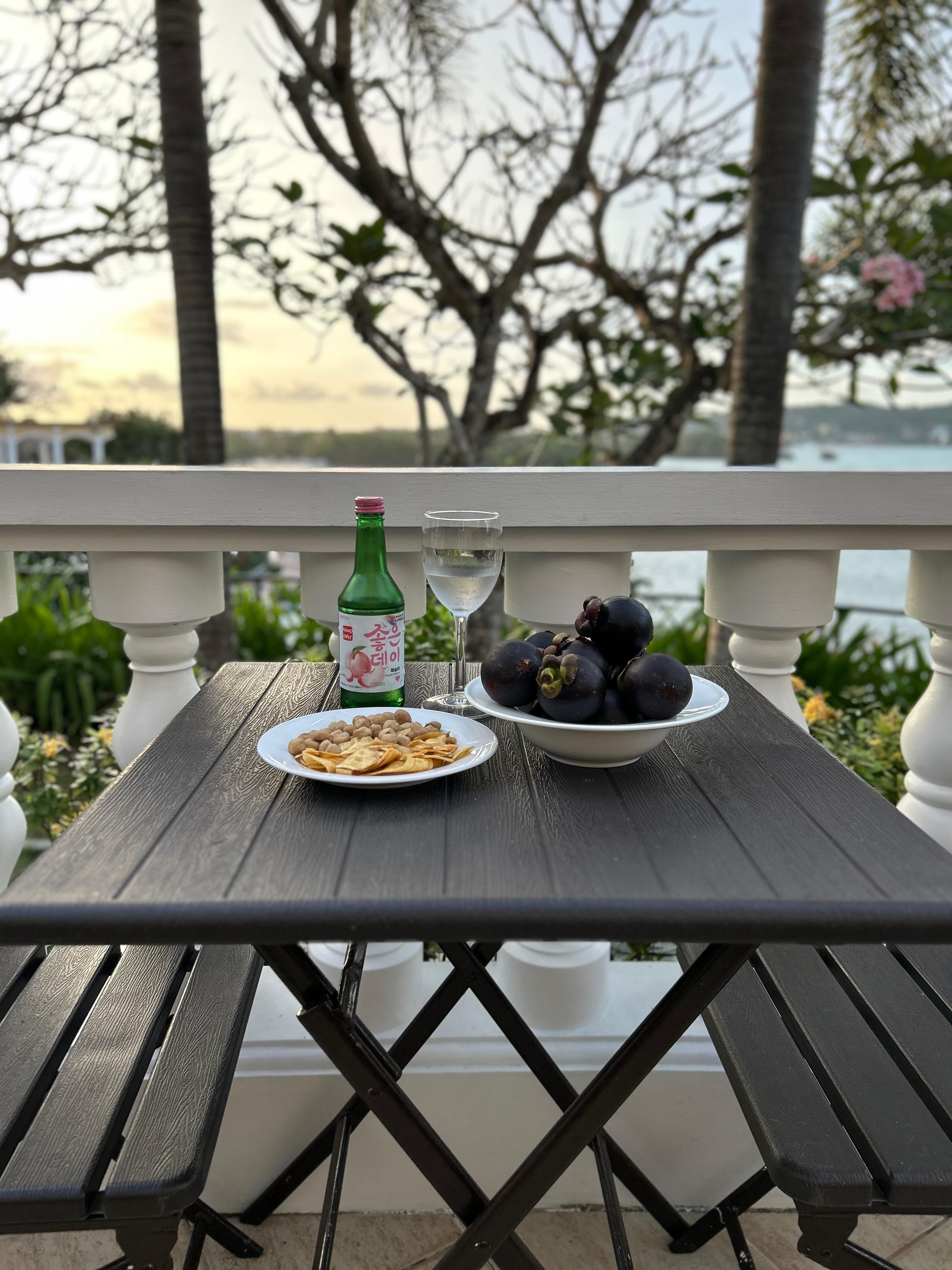 My afternoon drinks on the terrace.
