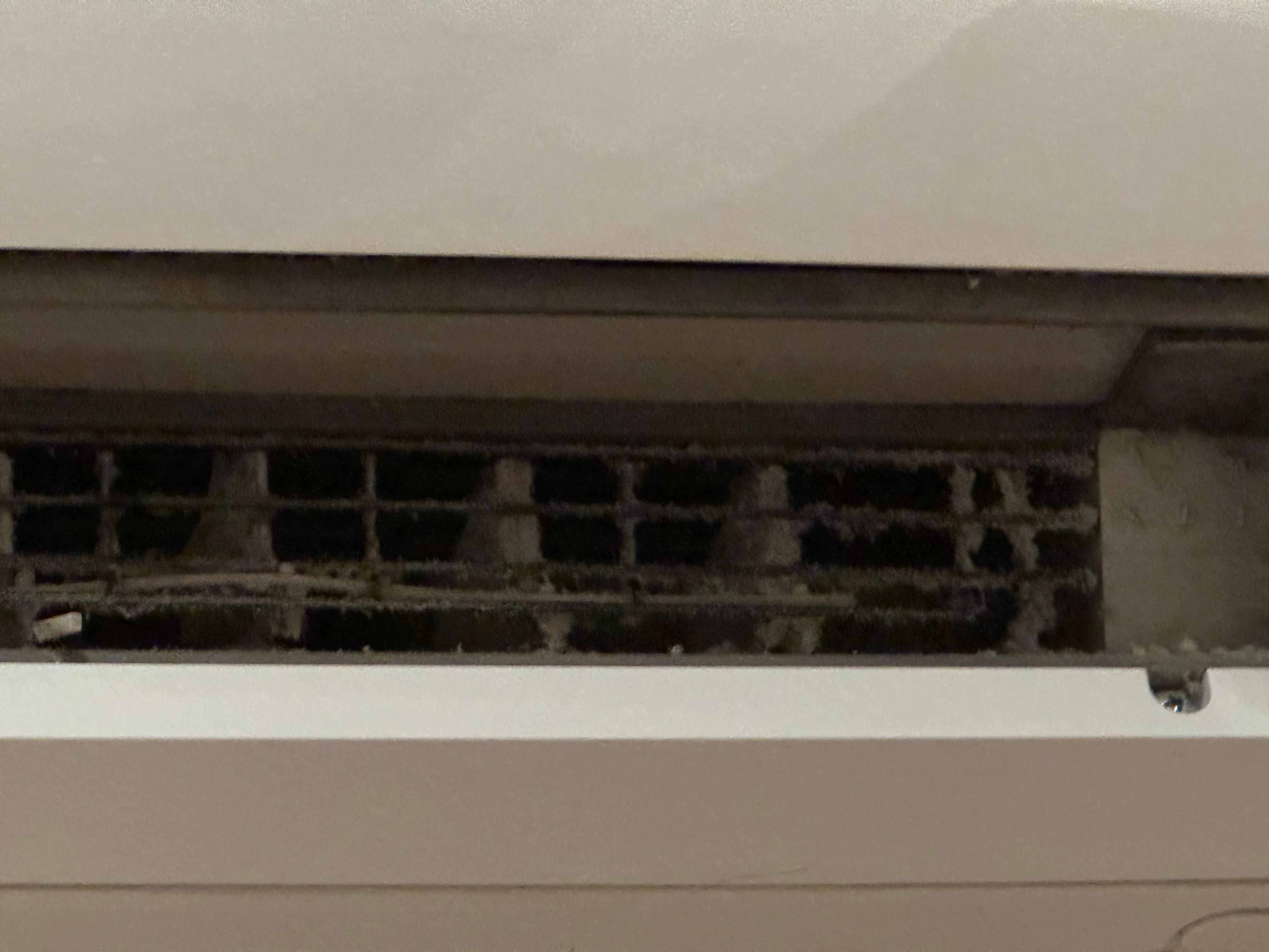 Filthy air conditioner air vents