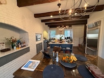 Handsome kitchen with flexible service and work areas