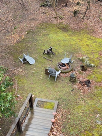 Chairs by the Firepit knocked over in disarray