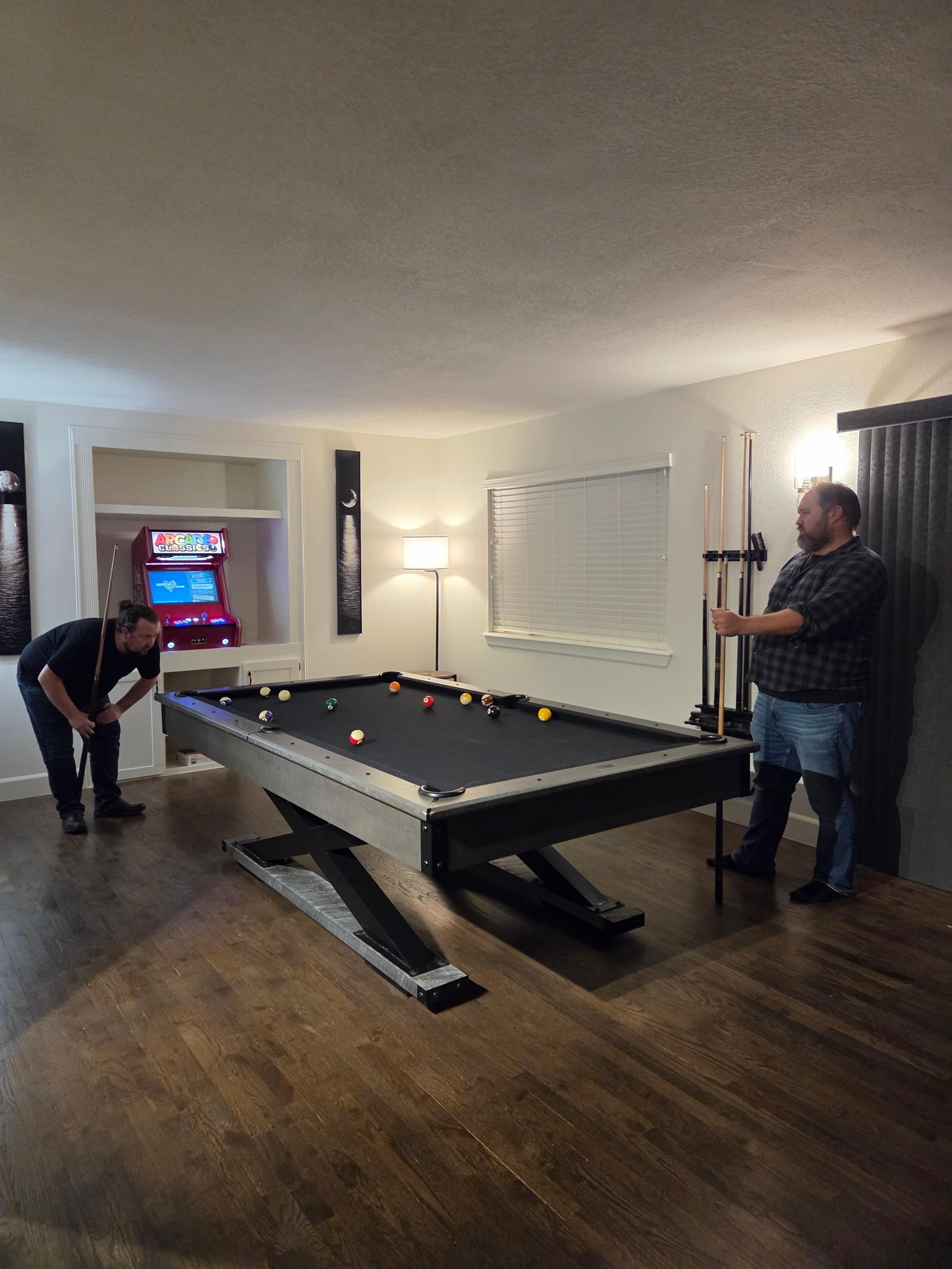 Had fun playing pool. 