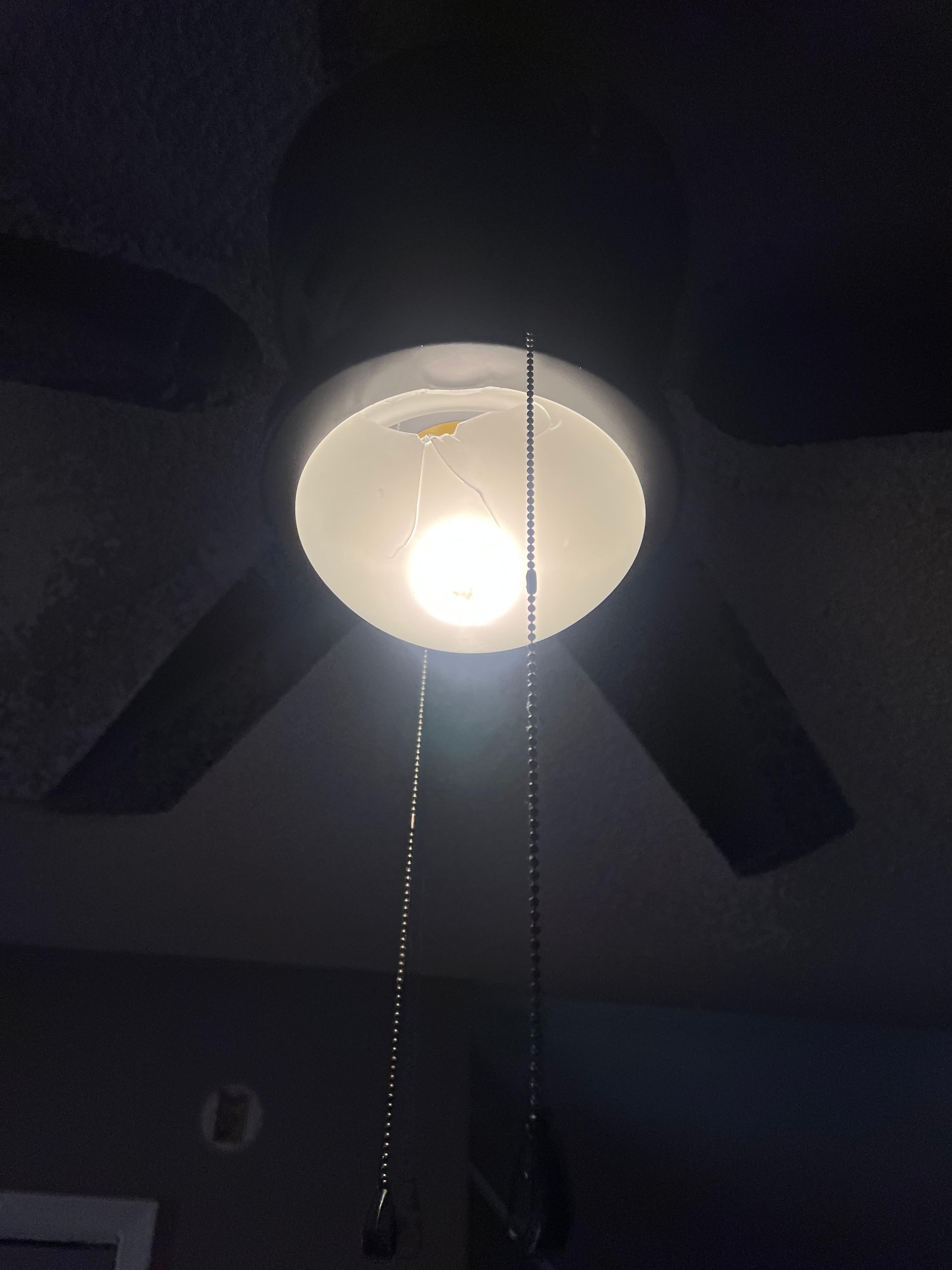 Broken light fixture