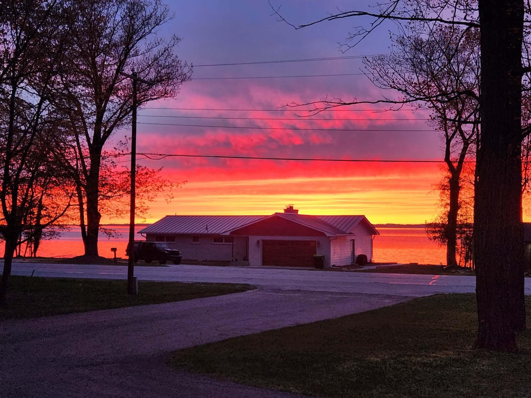 View from the front yard at sunrise.