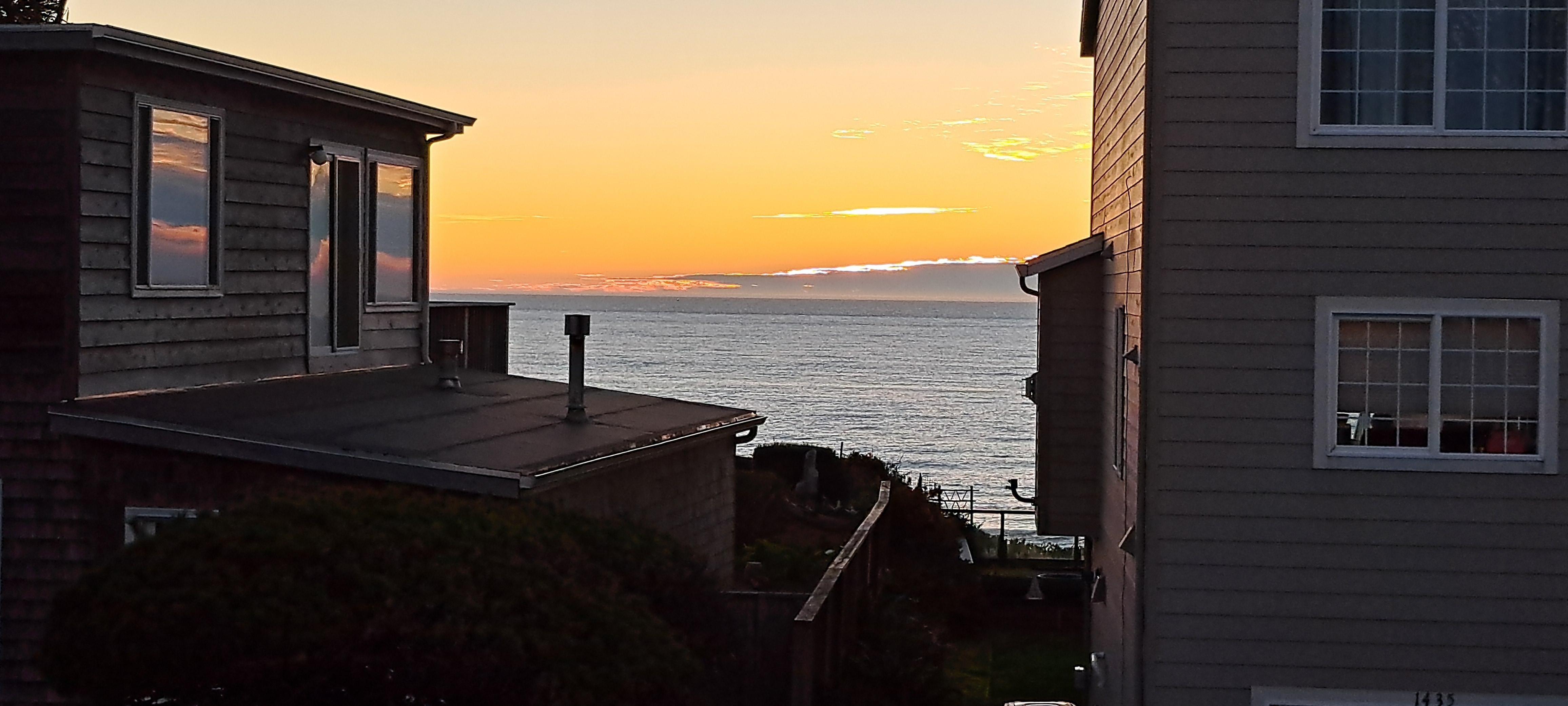 Sunset from upper balcony.