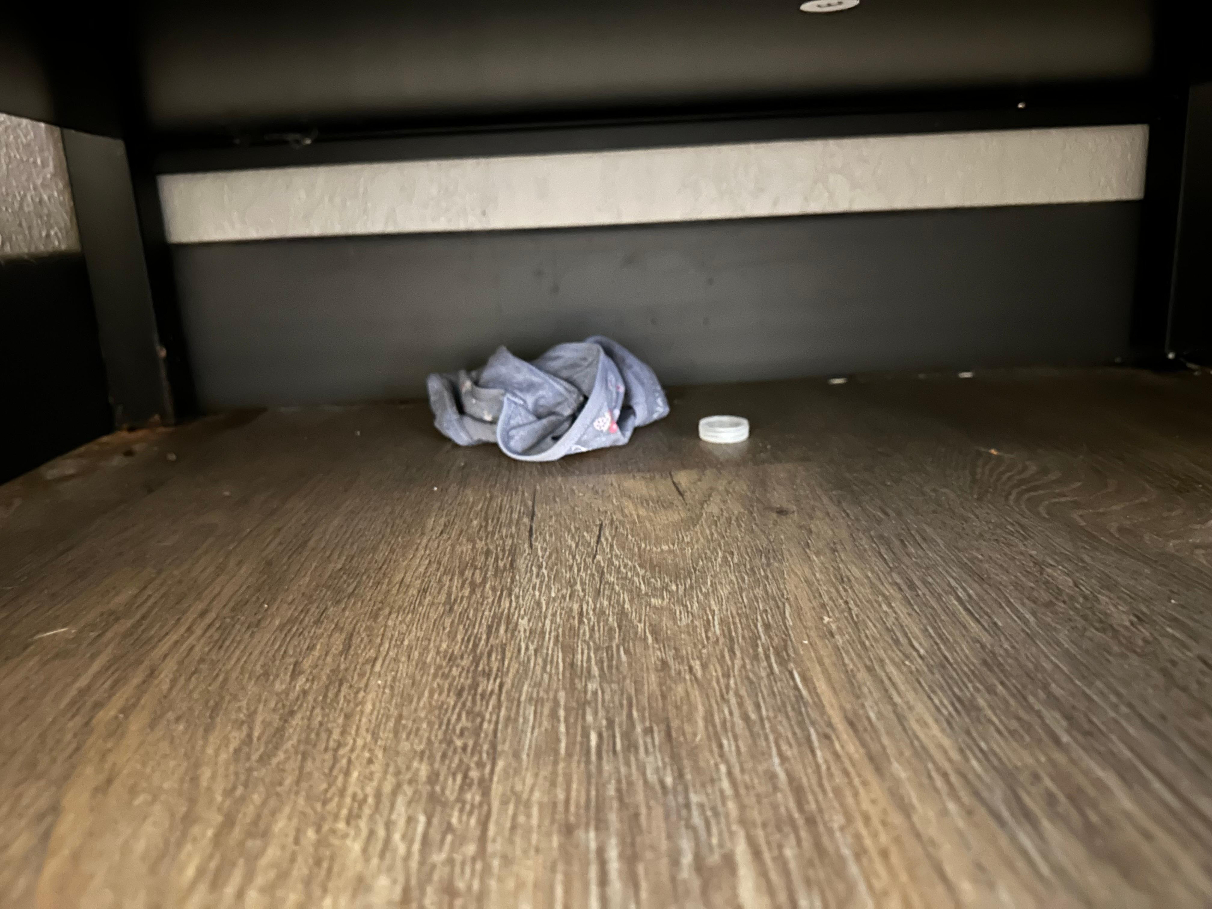 Underwear left under our sink
