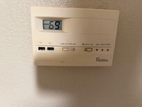 Room could use a little updating. Missing temperature adjustment buttons. You have to pull off the cover to adjust the temperature