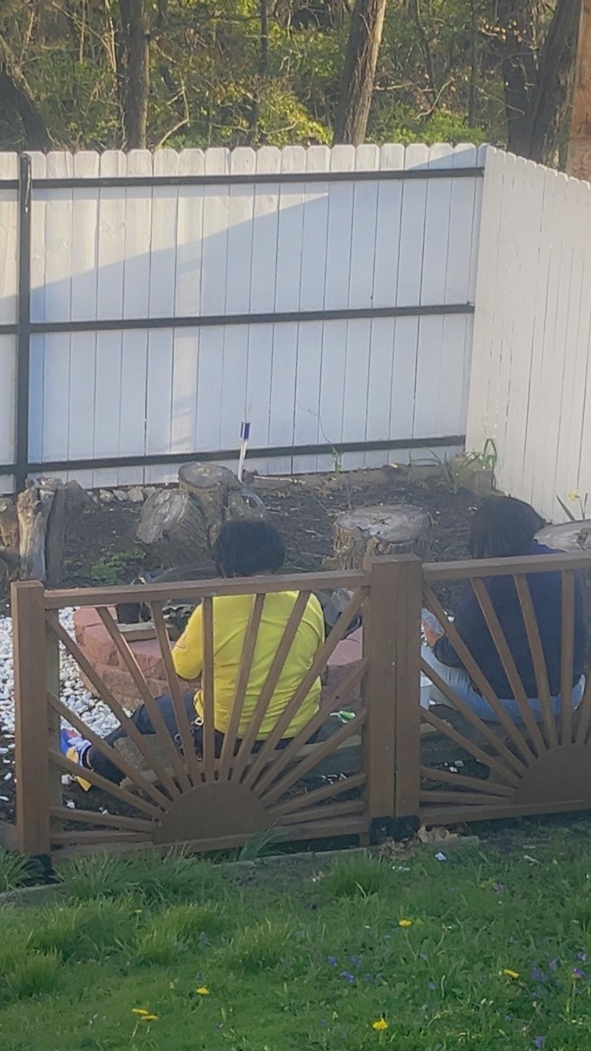 Conversation by the fire pit 