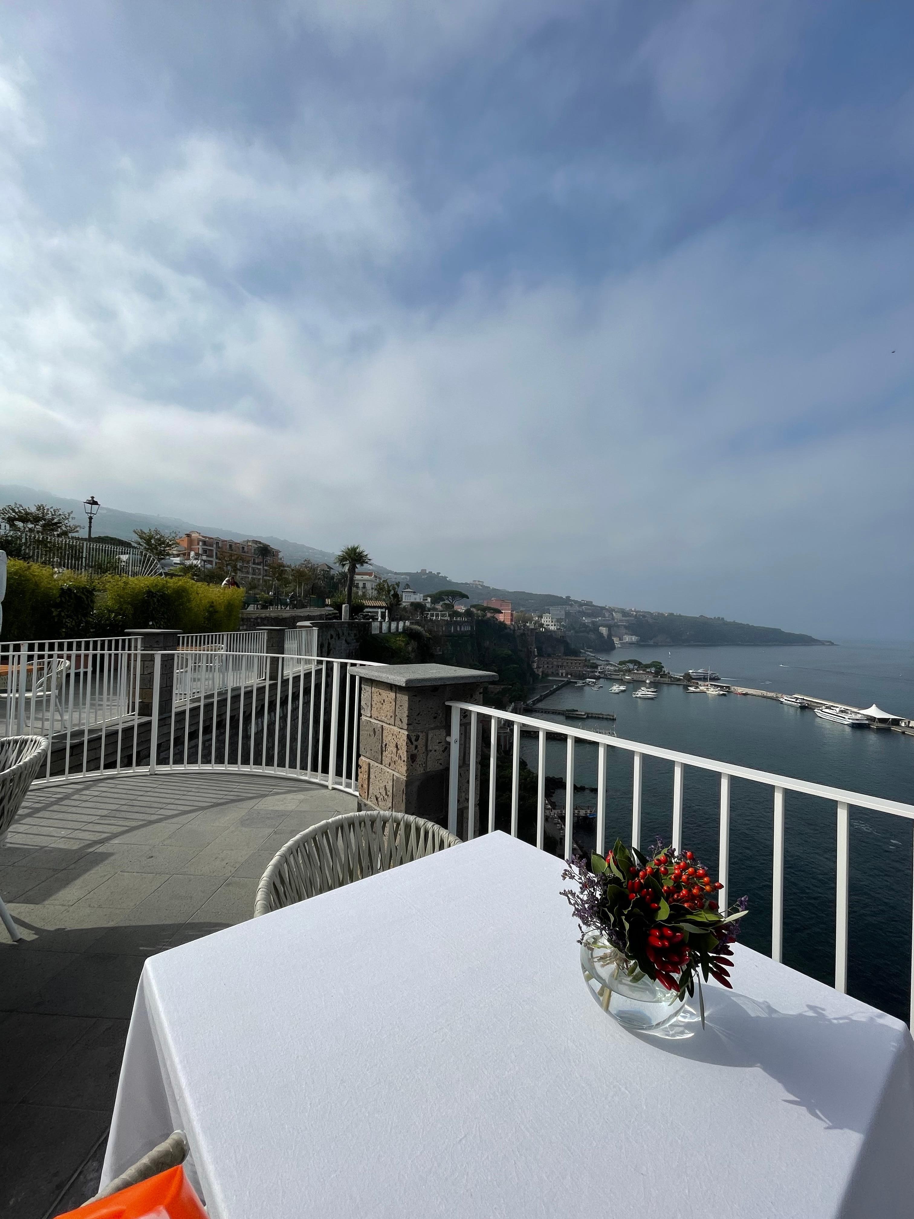 View from patio outside restaurant