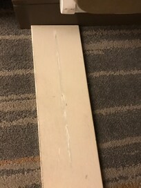 Closet door will not open. You can see forced slide marks.