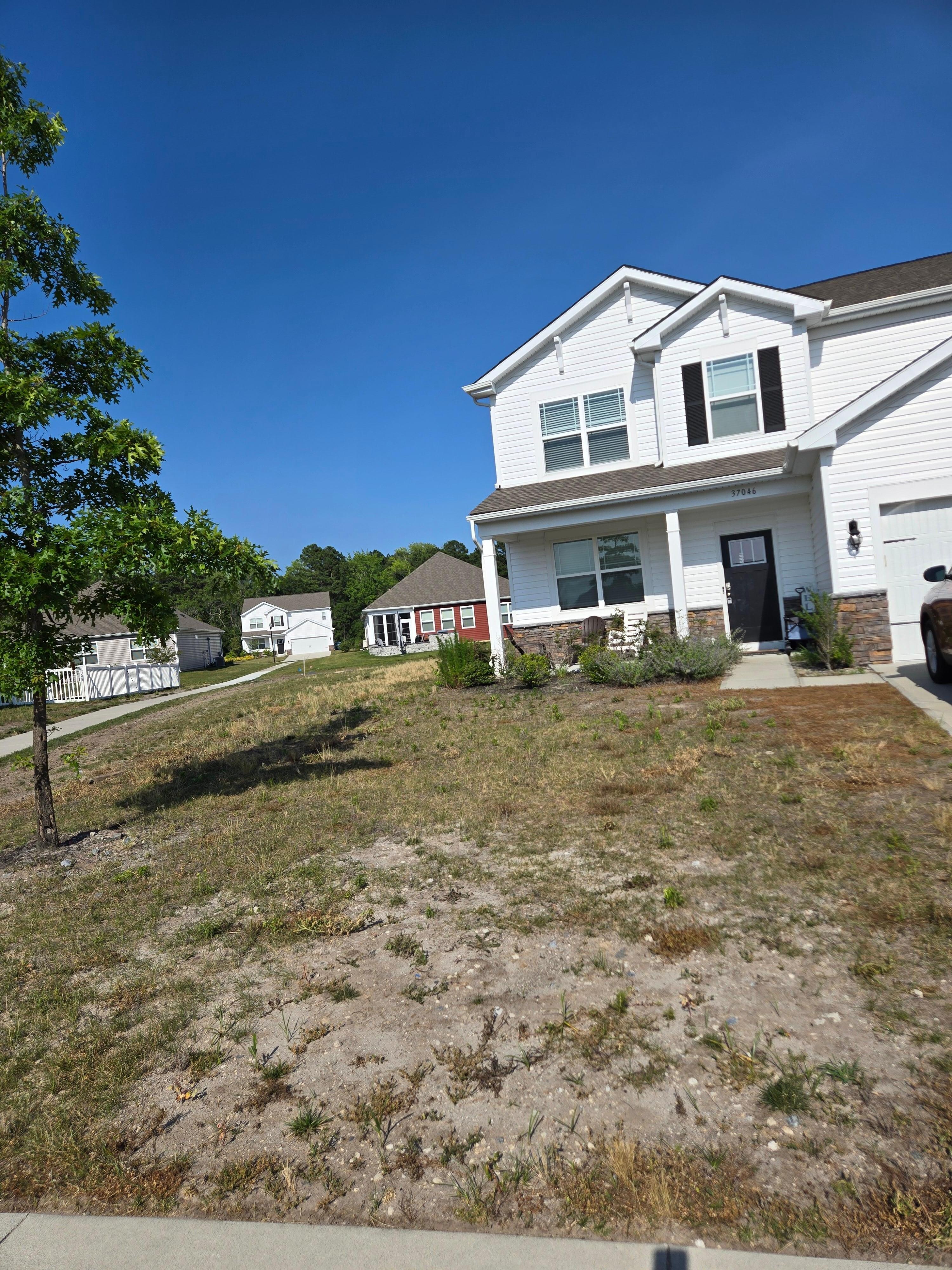 A view of the front yard.