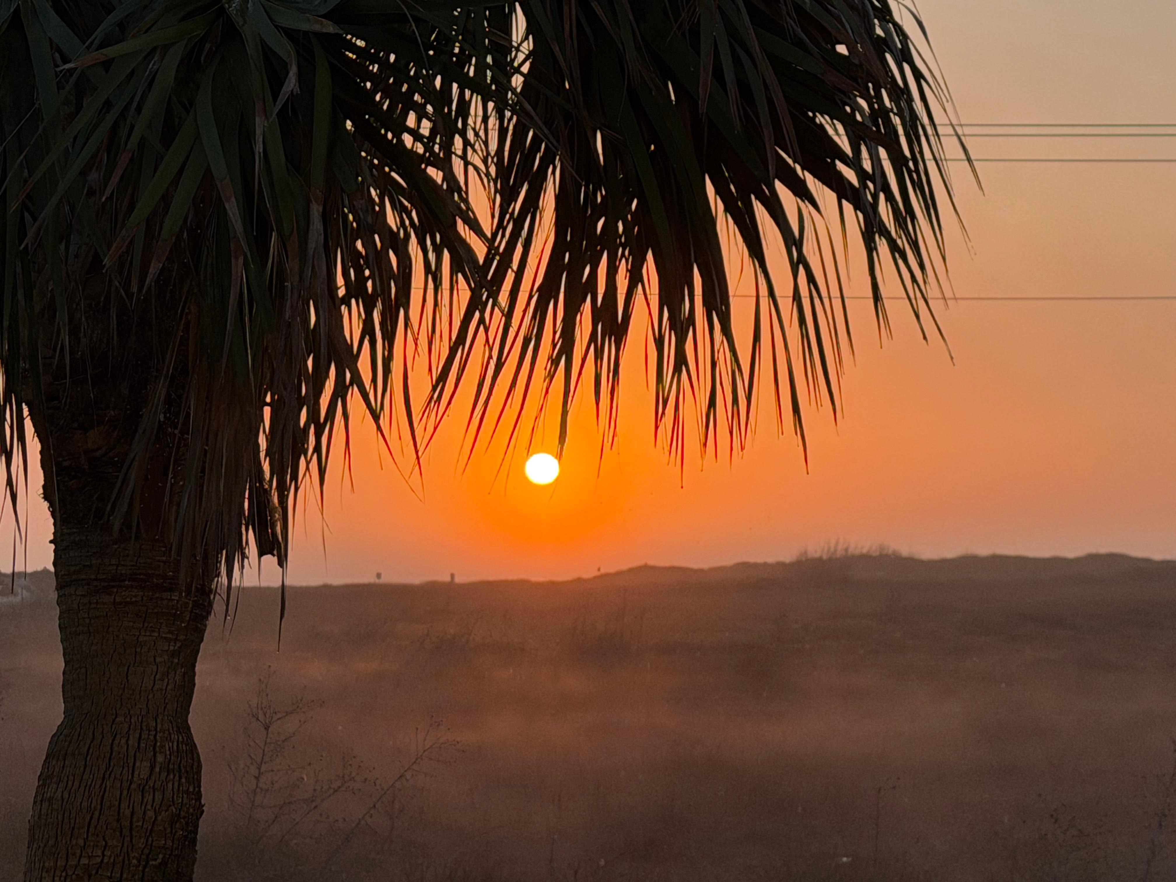 The beautiful sunrise taken from the deck at the condo